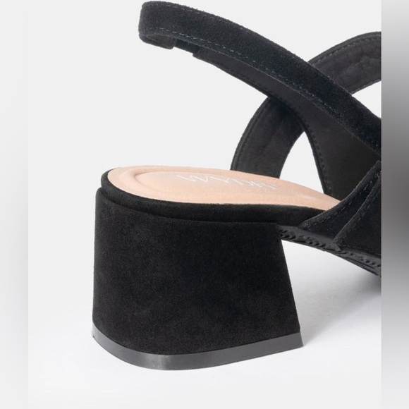 WYDR Studios Amber Slingback Black Suede Mary Jane Wide NIB Size 10WW - Picture 4 of 7